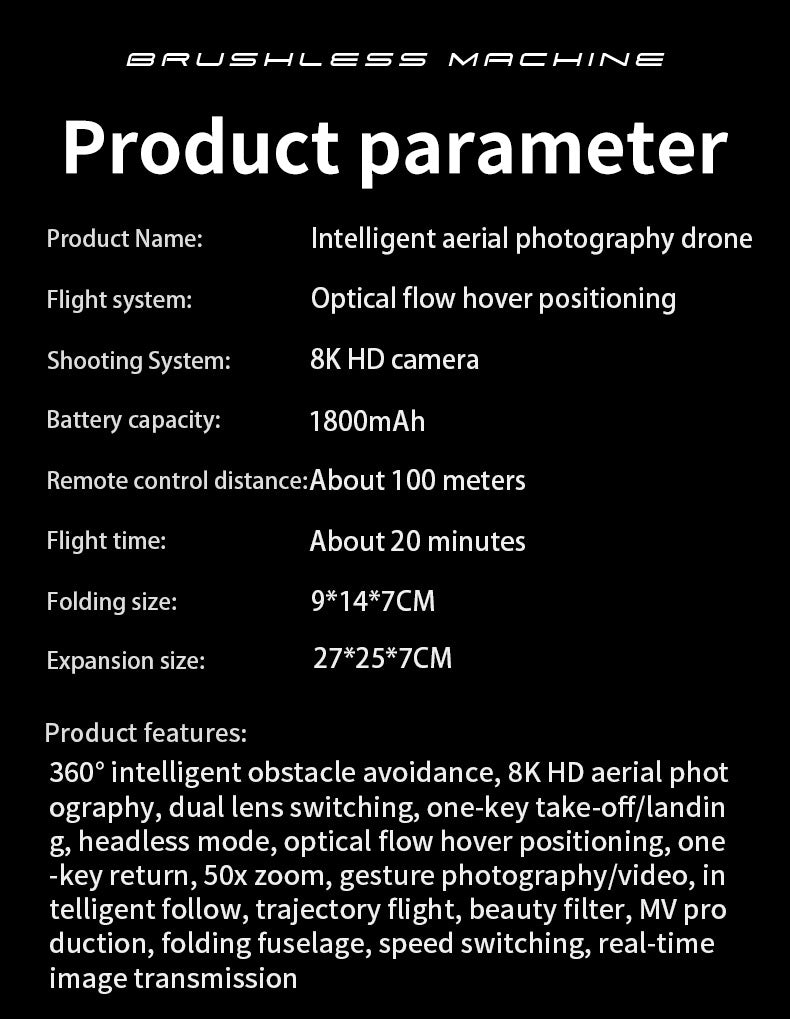 S25 Foldable Brushless Drone – Dual HD Camera, Optical Flow, Obstacle Avoidance