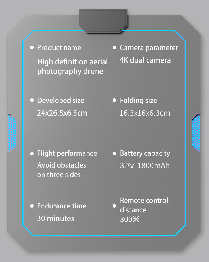 J1 Drone with Dual Cameras, LED Lights, Obstacle Avoidance, Real-Time Aerial Photography, Optical Flow Positioning – Remote Control Aircraft Toy