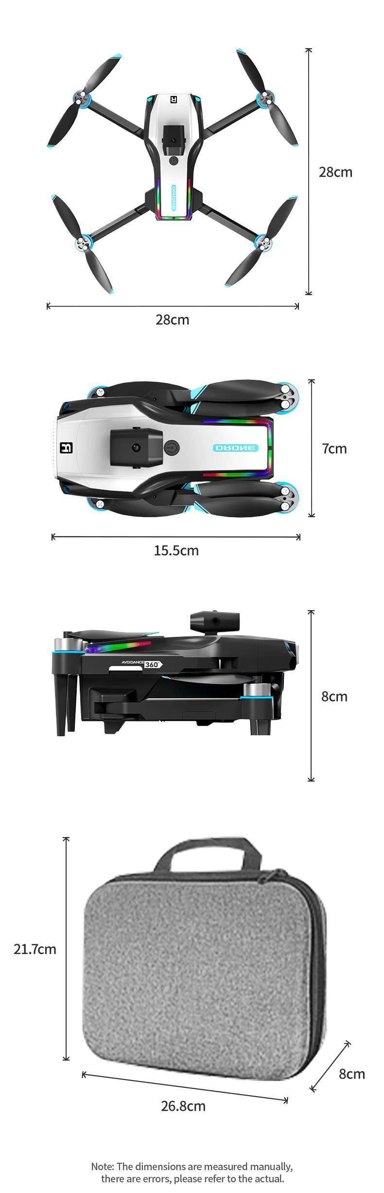 D9 Drone with Screen Remote Control, Brushless Motor, Intelligent Obstacle Avoidance, HD Adjustable Camera, Aerial Photography Remote Control Aircraft Toy