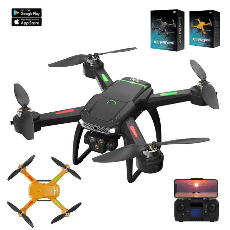 A19 GPS Drone with Brushless Motor, HD Camera, Optical Flow Positioning, Altitude Hold, Obstacle Avoidance, One-Key Return – Remote Control Aircraft