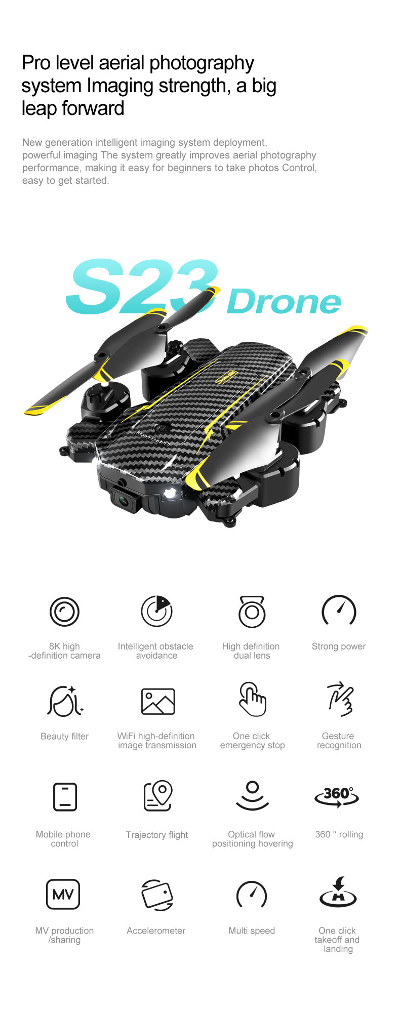 Foldable 8K Drone for Aerial Photography – RC 4-Axis Quadcopter Toy for Kids