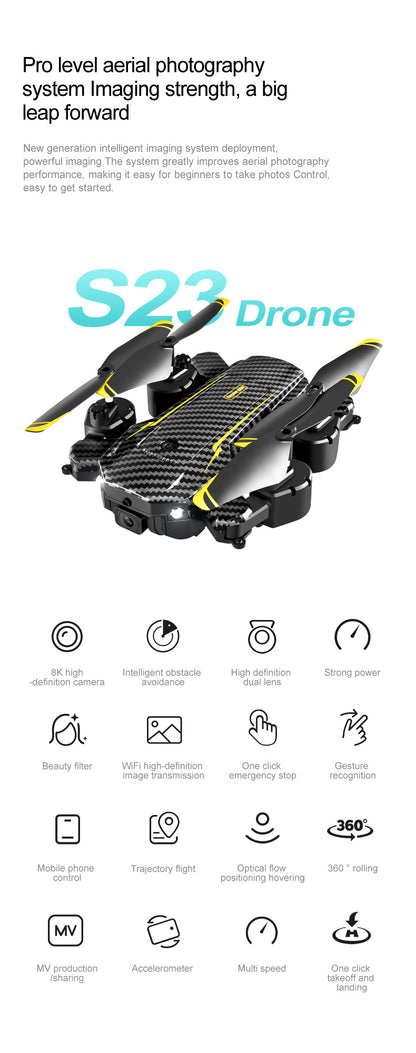 Foldable 8K Drone for Aerial Photography – RC 4-Axis Quadcopter Toy for Kids